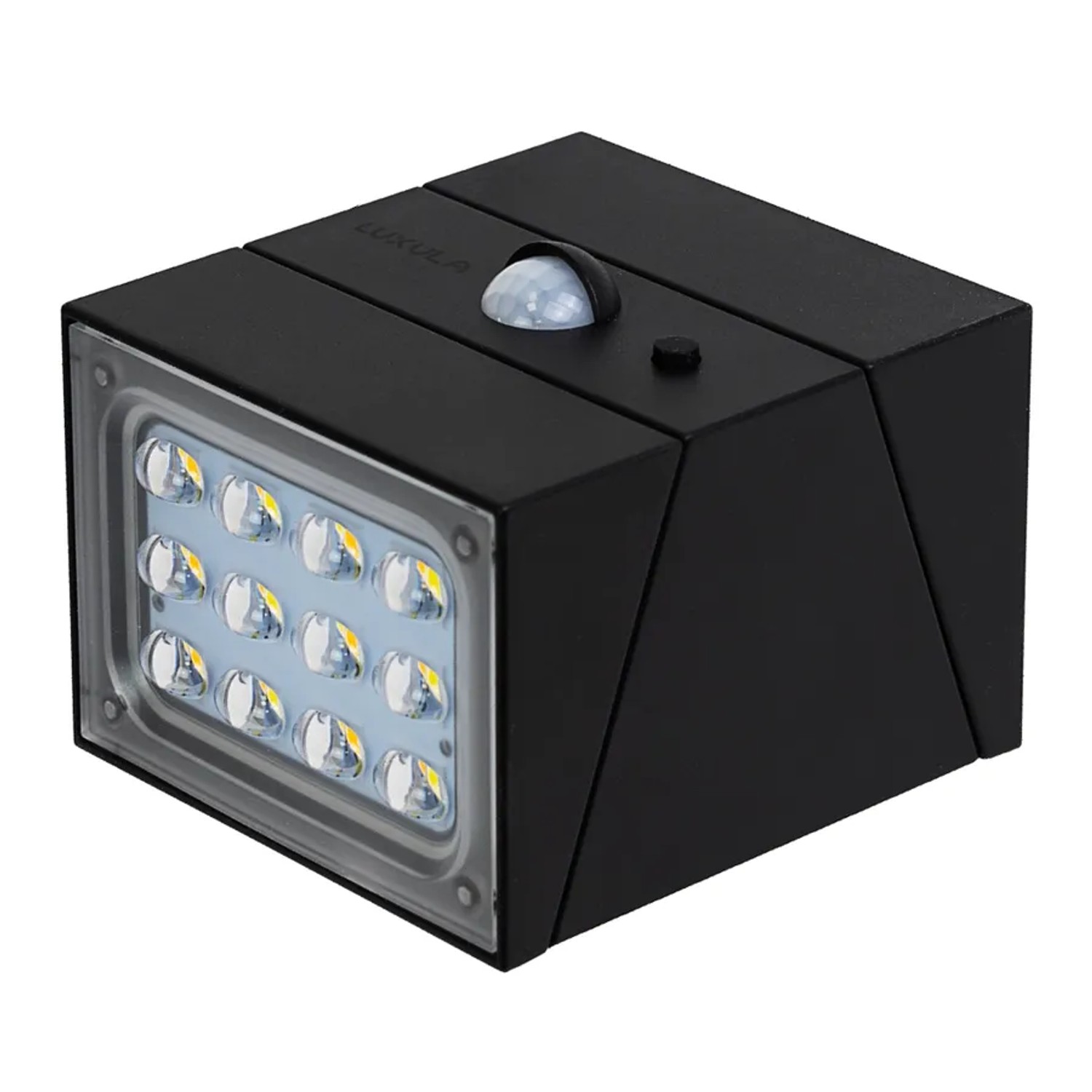 LUXULA Solar Wandleuchte 300lm 3000- 6000K Warm- Kaltweiß Bewegungsmelder PIR Sensor Drehbare Hauswandleuchte Schwarz