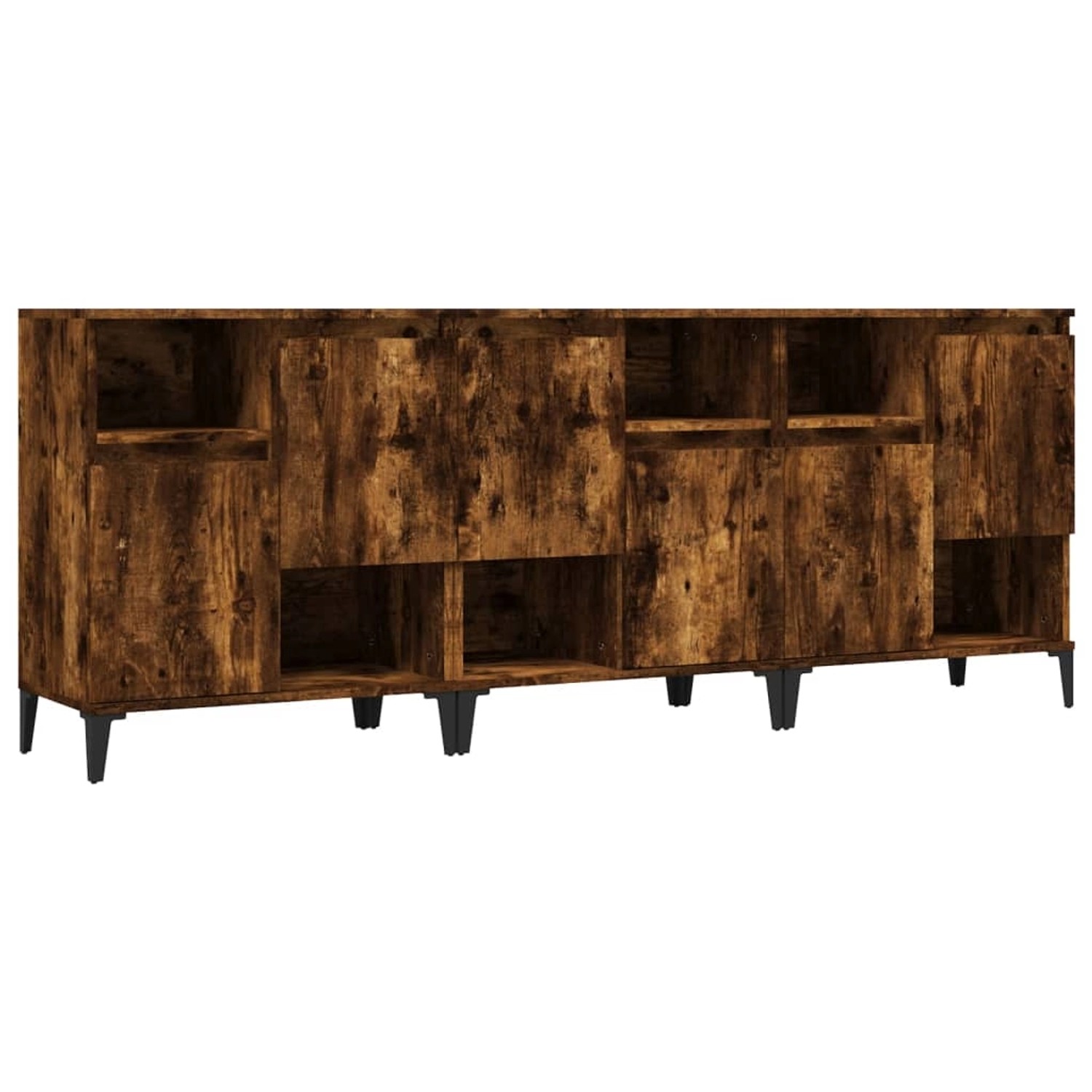 vidaXL Sideboards 3 Stk Räuchereiche 60x35x70 cm Holzwerkstoff 3185748