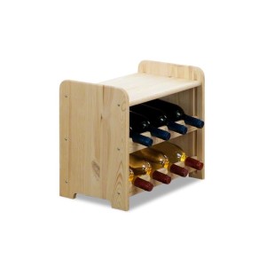 Weinregal aus Kiefernholz, unbehandelt, für 8 Flaschen. PROREGAL Pinotwine C.