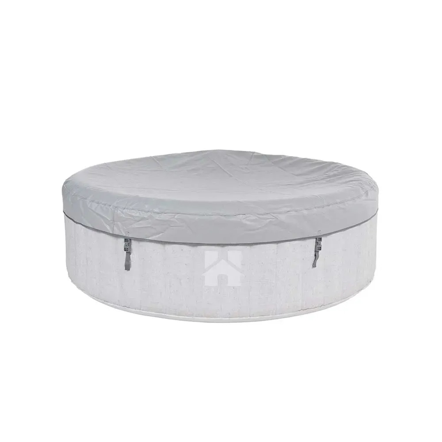Abgedeckter Home Deluxe Whirlpool Splash in Betonoptik, runder aufblasbarer Outdoor-Whirlpool mit Abdeckung.