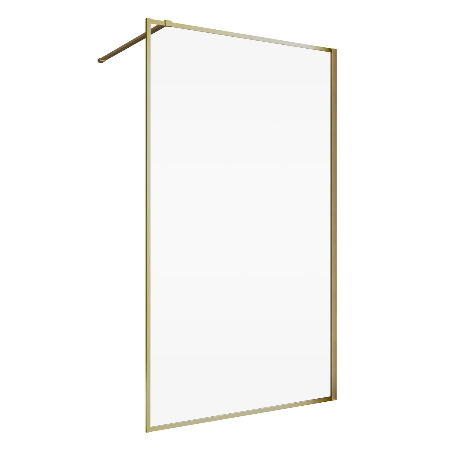 Schulte Duschwand Walk In Trend 2.0 mit Goldrahmen, 200x90 cm, für barrierefreies Duschen.