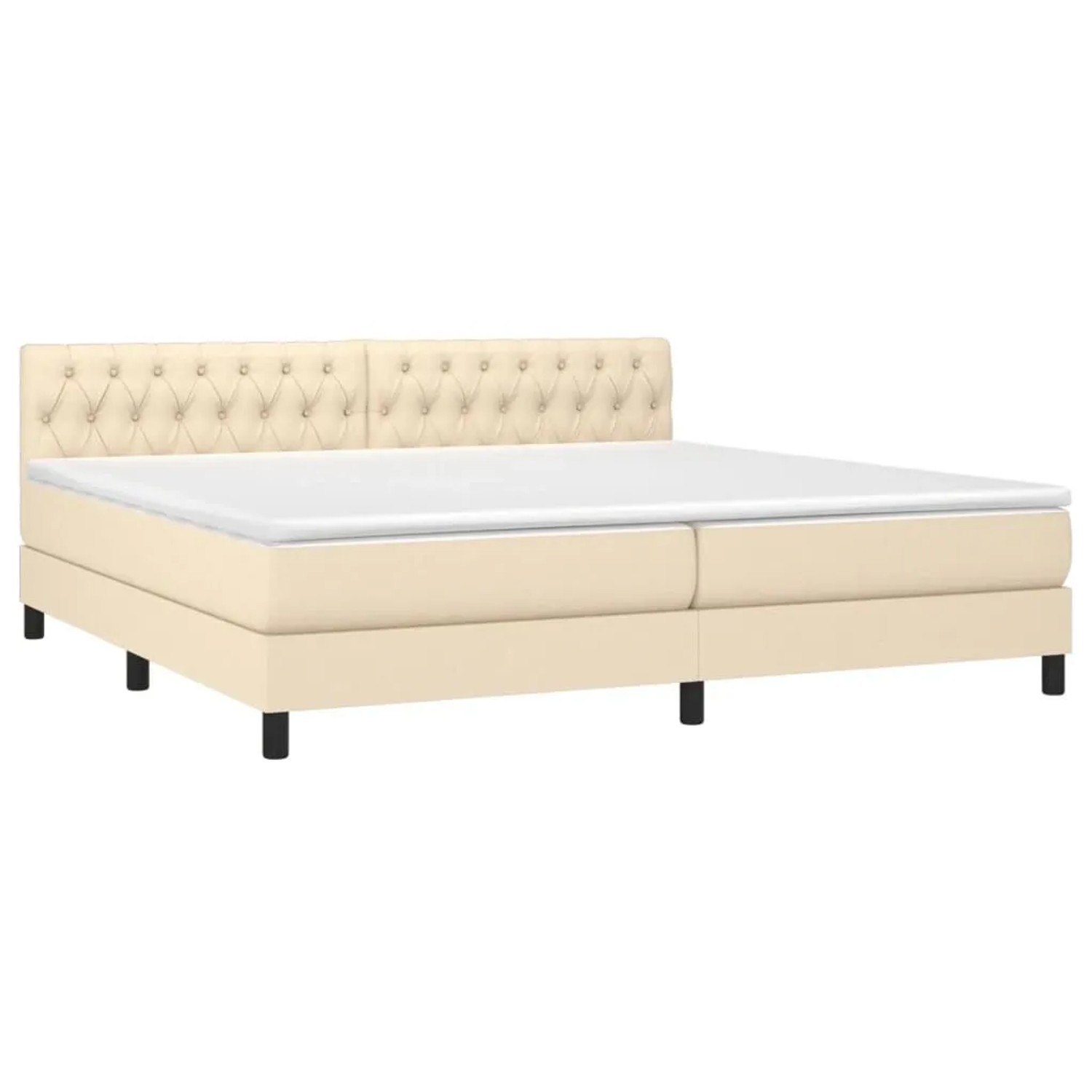 vidaXL Boxspringbett mit Matratze & LED Creme 200x200 cm Stoff 3133426 günstig online kaufen