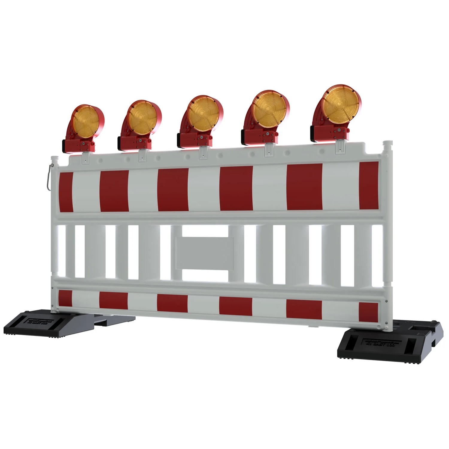 Schake Euro2 Absperrschranke, rot-weiß mit Lampenadapter für Baustellenabsicherung.