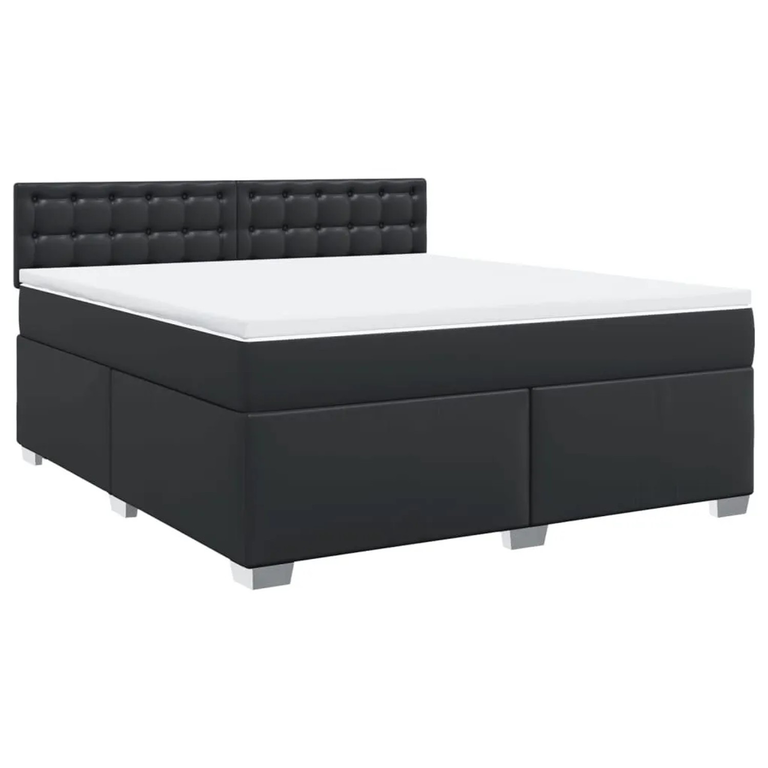 vidaXL Boxspringbett mit Matratze Schwarz 180x200 cm Kunstleder 3286132 günstig online kaufen