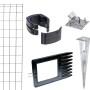 Metallzaun-Set Fix-Clip Pro, 153 cm x 25 m, Anthrazit, für Einschlagbodenhülsen. Gartenzaun Komplettset.