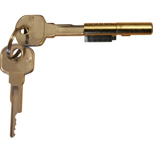 Alpertec Schlüsselloch-Sperrer aus Messing mit zwei Schlüsseln für Türbeschläge.