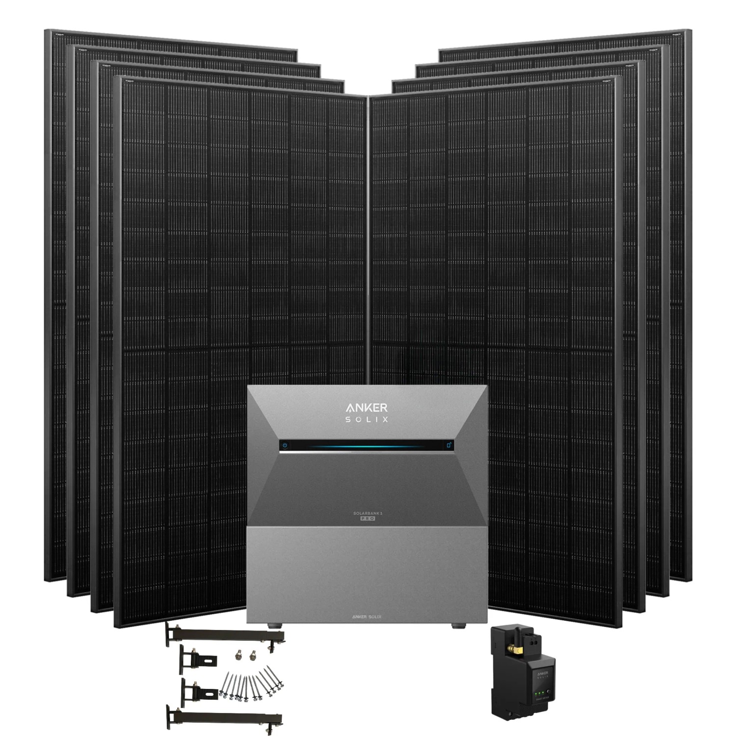 Anker SOLIX Solarbank 3 Pro 3.640 W Balkonkraftwerk mit 1 BP2700 und Halterung Flachdach