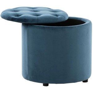 DELUKE Sitzhocker CUTUN Samt Blau 44x44x42cm Hocker Schlafzimmer Polsterhocker Wohnzimmer Sitzbank Esszimmer
