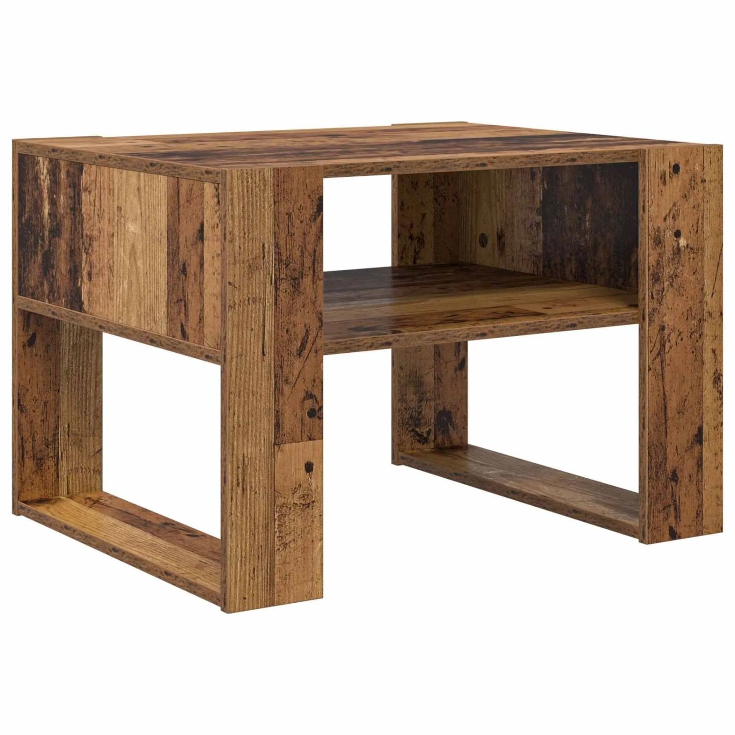 vidaXL Couchtisch mit Speicher Altholz 66 x 53 x 45 cm Holzwerkstoff 8000106