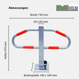 TRUTZHOLM Parkplatzsperre, 4er Set, 47x73 cm, klappbar, abschließbar, mit Reflektoren