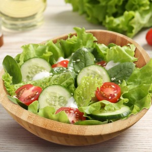 Relaxdays Salatschüssel Bambus Natur 25 cm x 23 cm x 10 cm