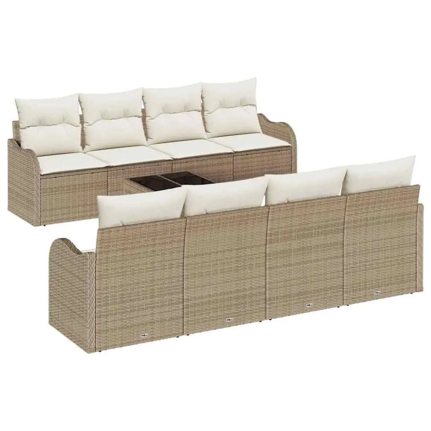 vidaXL Gartensofa-set Beige 55 x 55 x 37 cm Poly-Rattan 3345631 günstig online kaufen