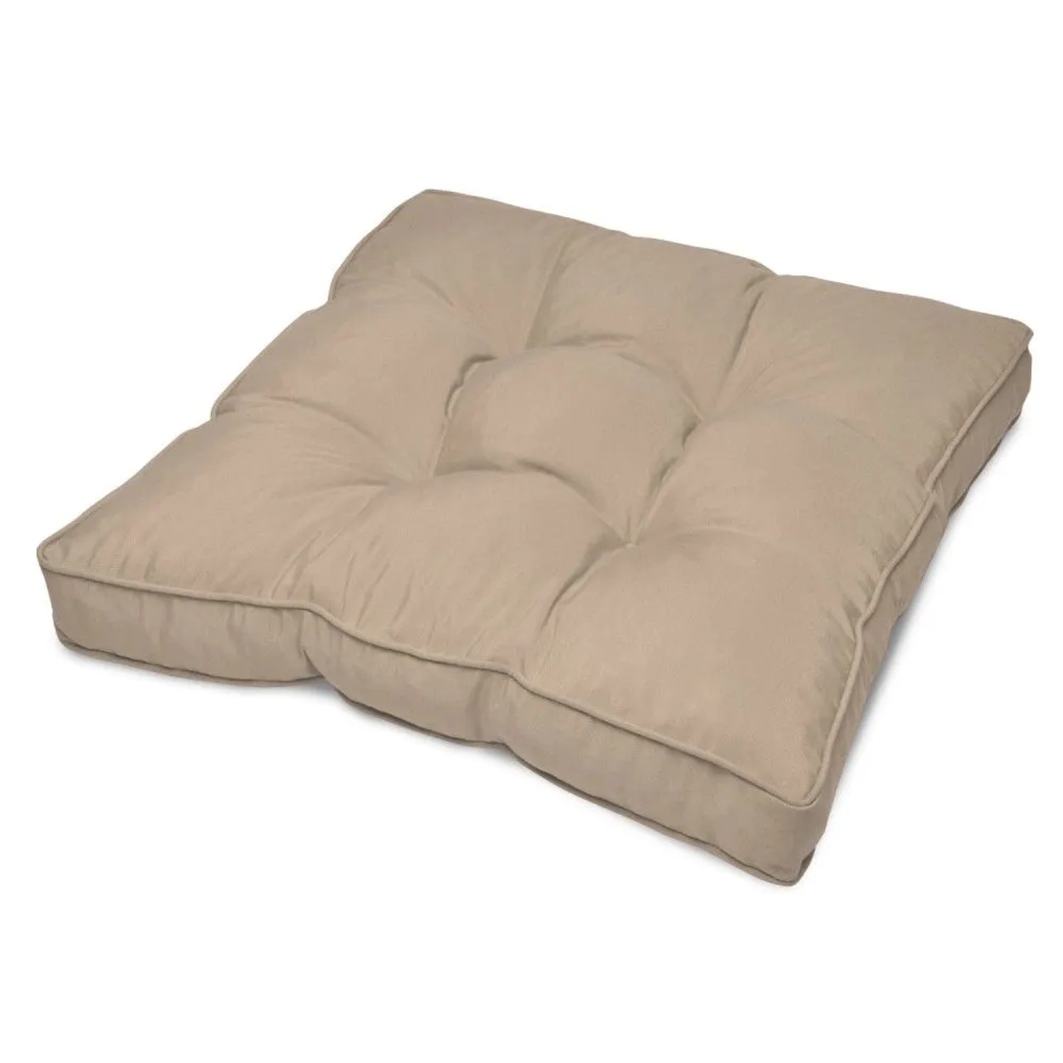 Beautissu Flair Loungekissen Outdoor Sitz 50x50x10cm Natur