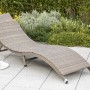 Merxx Waikiki Gartenliege mit Auflage, naturfarbenes Kunststoffgeflecht und Stahlgestell.