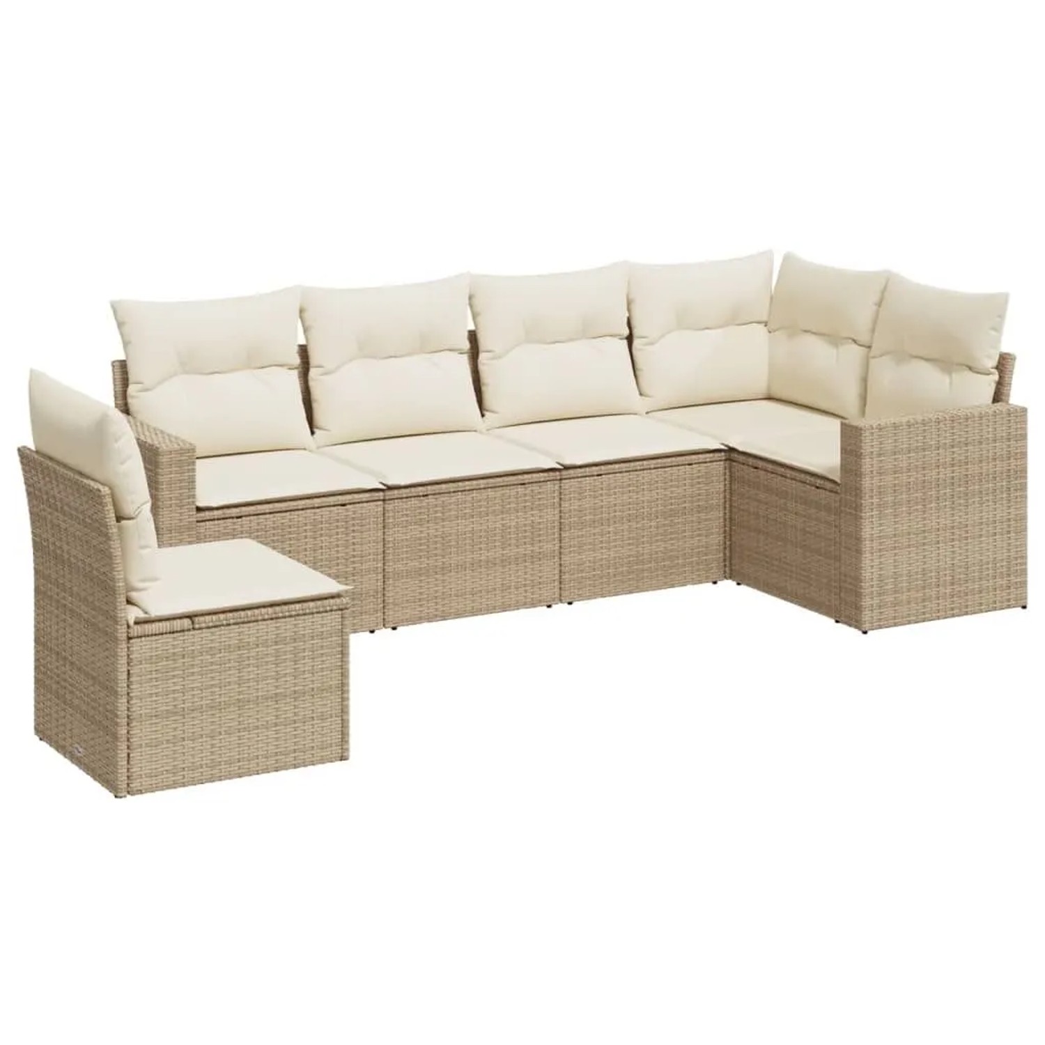 vidaXL 6-Tlg Garten-Sofagarnitur mit Kissen Beige Poly Rattan 3251365 günstig online kaufen