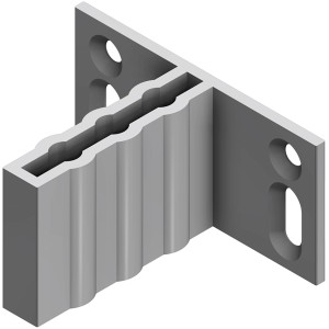 Elephant T-Beschlagset Grace Line, 8 Stück, hell eloxiert, für Sichtschutzzäune.