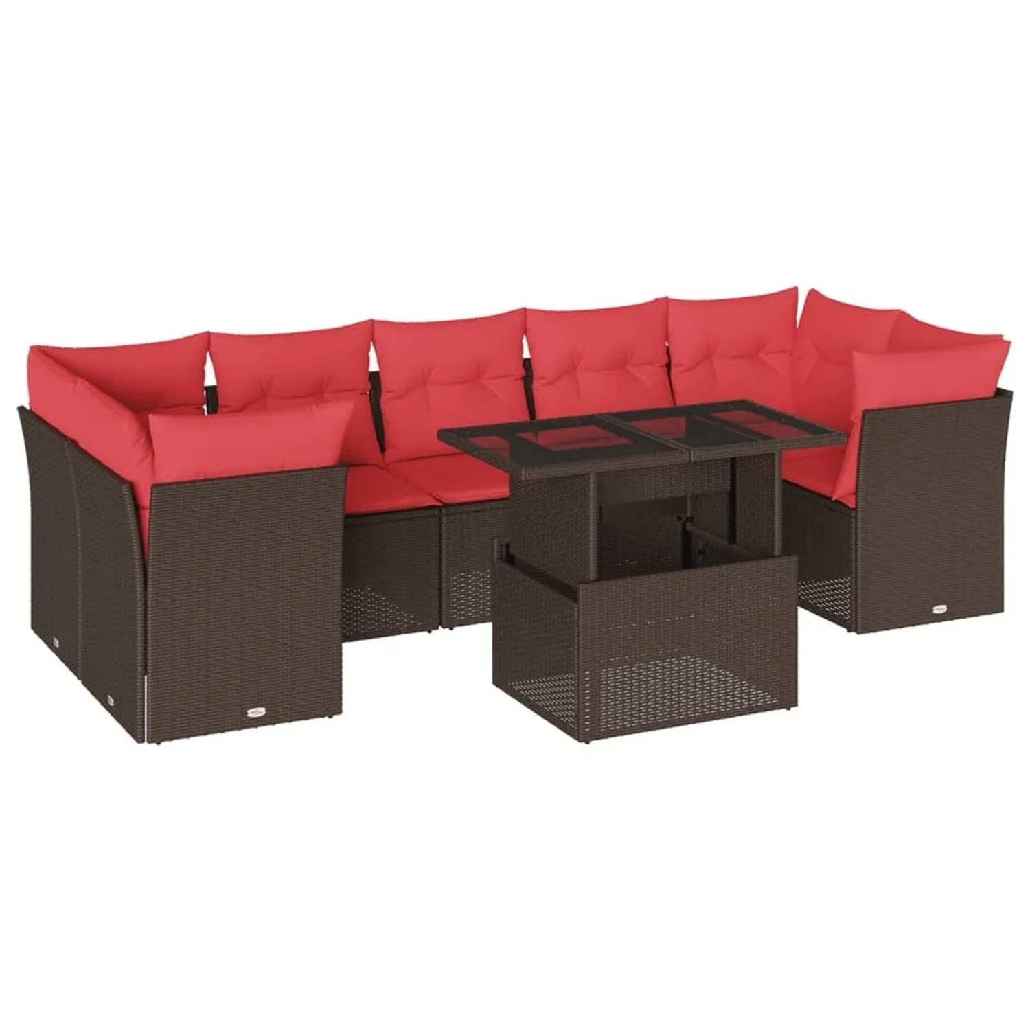 vidaXL 8-Tlg Gartensofa-Set mit Kissen Braun Polyrattan 3266404 günstig online kaufen