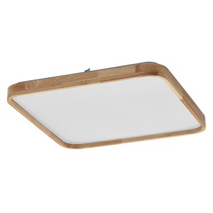 Osram LED-Deckenleuchte Orbis Alicia mit quadratischem Holzrahmen und weißem Diffusor. Modernes Design für Wohnbereiche.