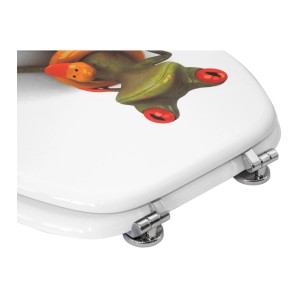 Sanilo WC-Sitz Froggy aus Holz, mit Frosch-Motiv für Standard WC-Becken.