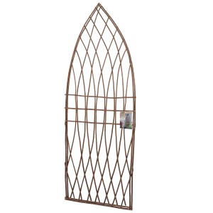 Windhager Weide-Rankgitter Spitzbogen, 55x150cm, Natur, für Kletterpflanzen im Garten.