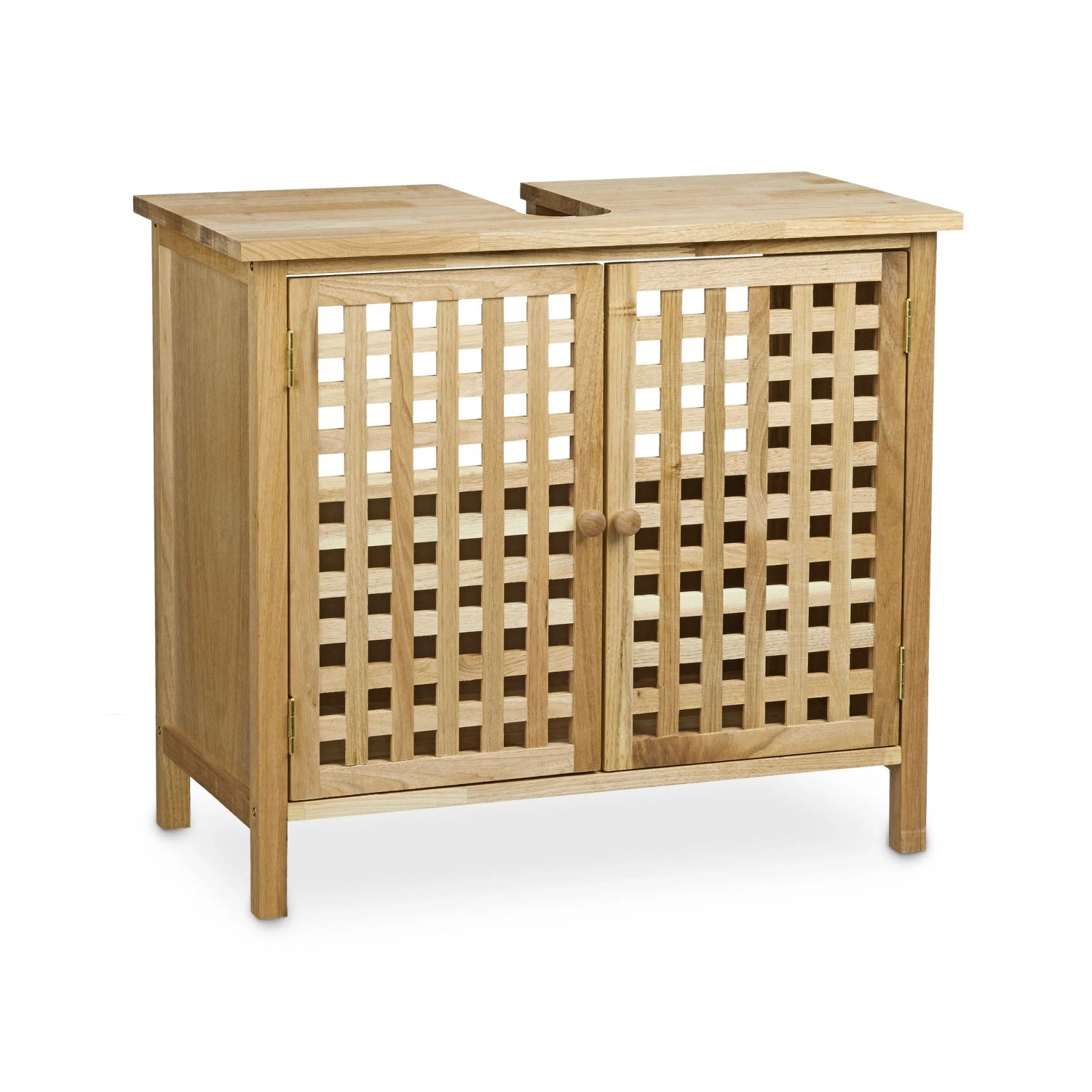 Relaxdays Waschbeckenunterschrank Walnuss mit Siphonaussparung 61 cm x 66 cm x 29 cm 6,2 kg