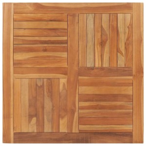 Quadratische Tischplatte aus Teakholz, 90x90 cm, für Esstische oder Gartentische.