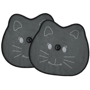 2er Set Auto-Sonnenschutz mit Katzenmotiv für Kinder, einfache Anbringung mit Saugnäpfen.