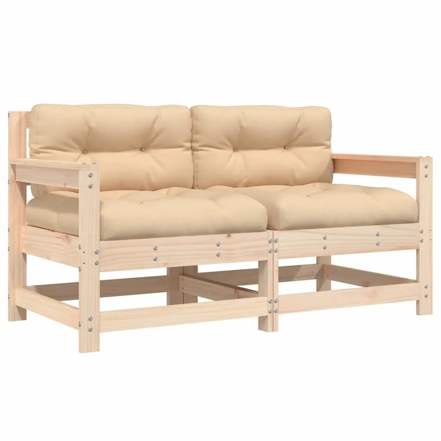 vidaXL Gartenstühle mit Kissen 2 Stk Massivholz Kiefer 825590