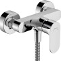 Hansgrohe Rebris S Aufputz-Brausemischer in Chrom mit Brauseschlauch.