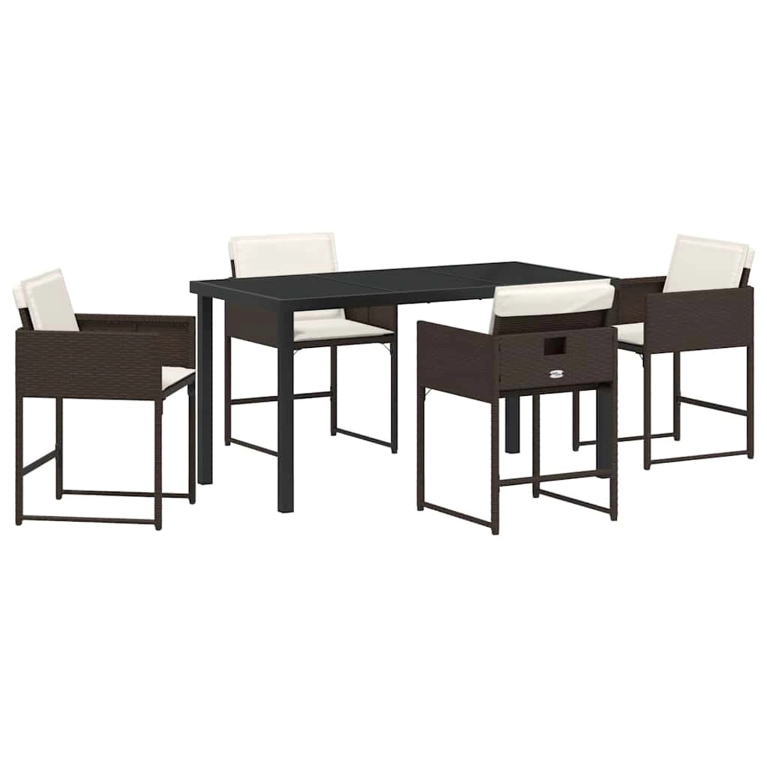 vidaXL Garten Essgruppe mit Kissen 5-Tlg Braun Poly Rattan 3380017 günstig online kaufen