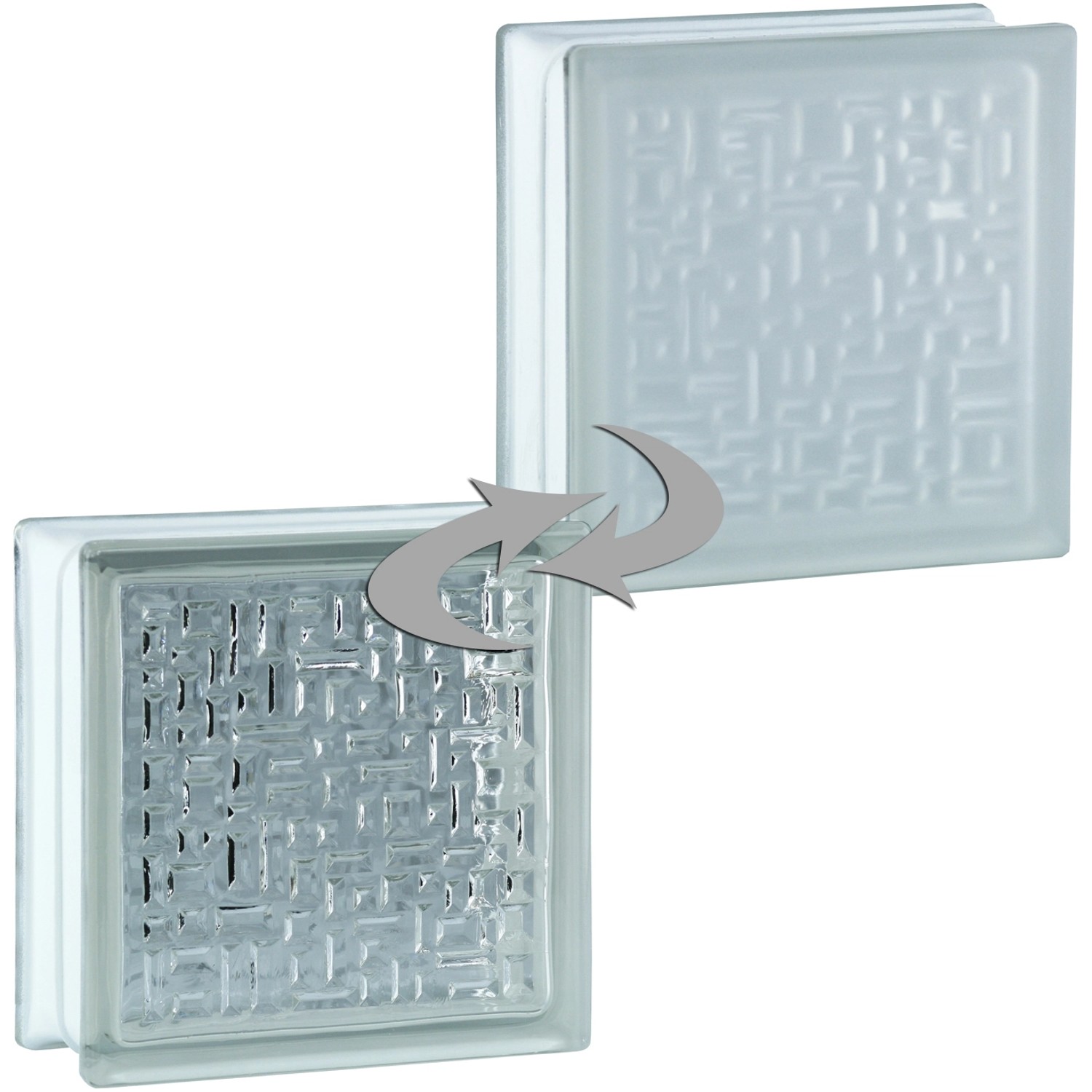 BM Glasstein Pure Super White 1-Seitig Satiniert 19 cm x 19 cm x 8 cm