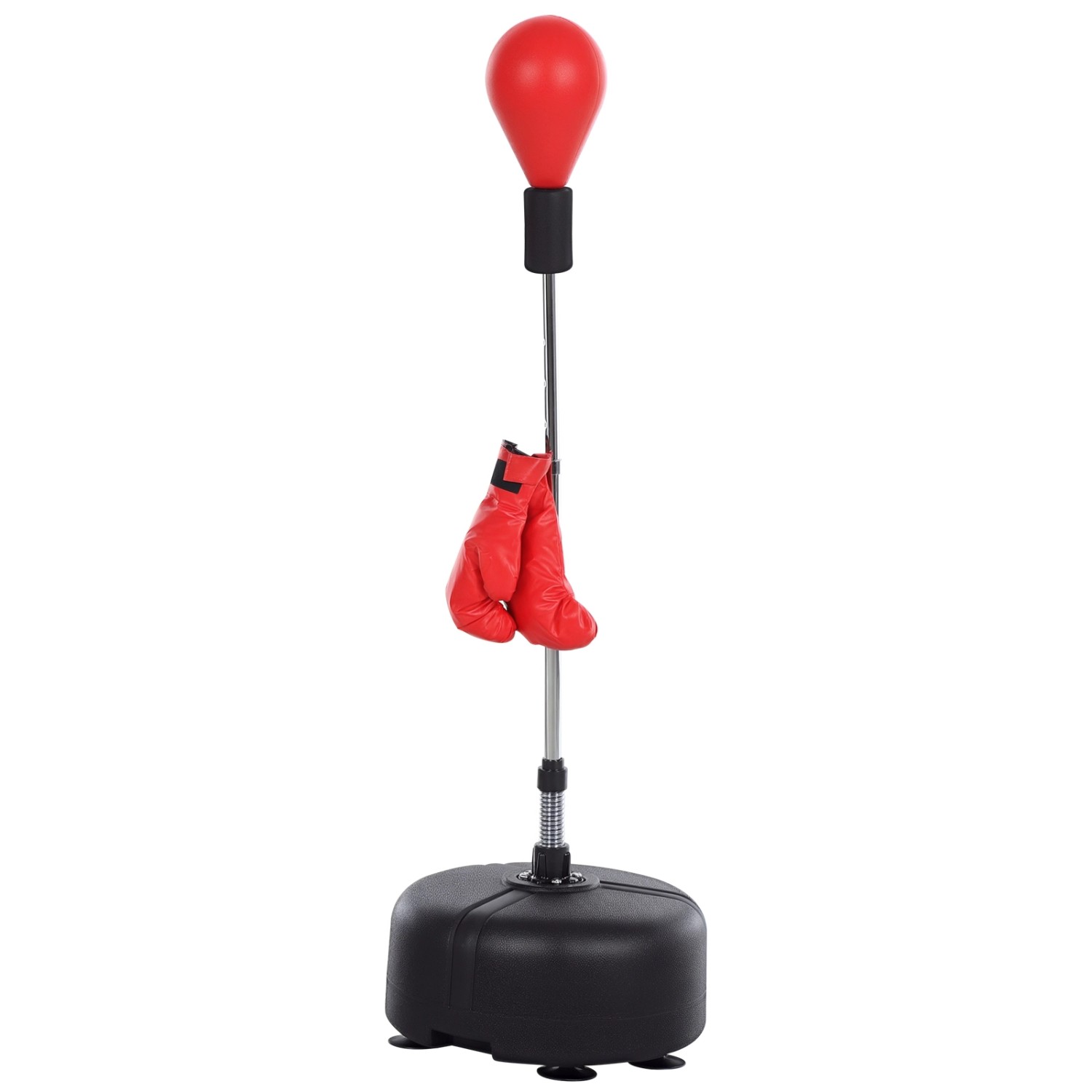 HOMCOM Punchingball-Set Stahl Kunstleder Rot Ø48 x H136-154 cm