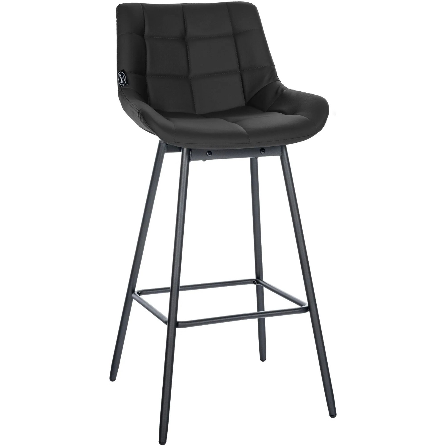 DELUKE Barhocker VISEN Kunstleder Schwarz 49x56x105cm Barstuhl Mit Lehne Drehbar Tresenhocker Tresenstuhl
