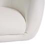Detailansicht: Weißer MCW Esszimmerstuhl F19 aus Kunstleder, Polsterstuhl.