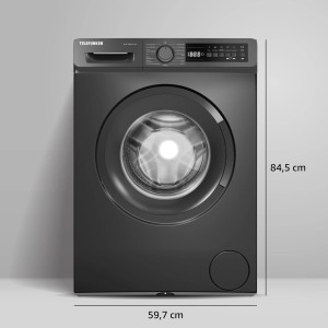 Telefunken Waschmaschine Frontlader, 8kg, Inox. Waschmaschine mit Inverter Motor und AquaStop.