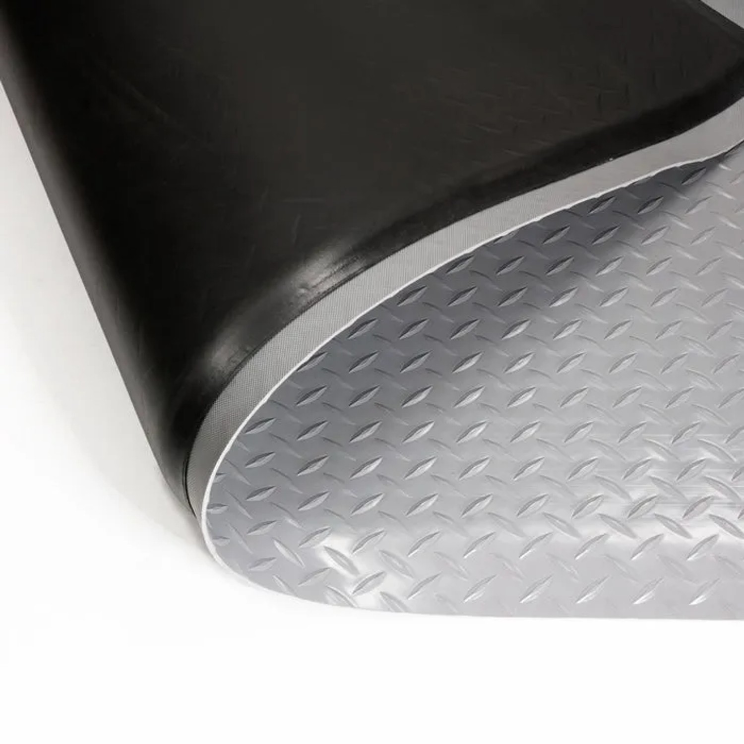 Graue KARAT Anti-Ermüdungsmatte Dyna-Protect Diamond mit Tränenblechstruktur, Detailansicht.