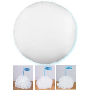 Runde, weiße Arsvita Kissenfüllung 60 cm aus Premium Polyester für Sitzkissen & Gartenstuhlauflagen.
