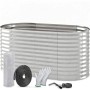 TTL GARDEN Ovales Garten-Hochbeet SPIRIT M 160×80×80 cm – Großes Metall Hochbeet Verzinkt in Silber für Garten & Terrasse