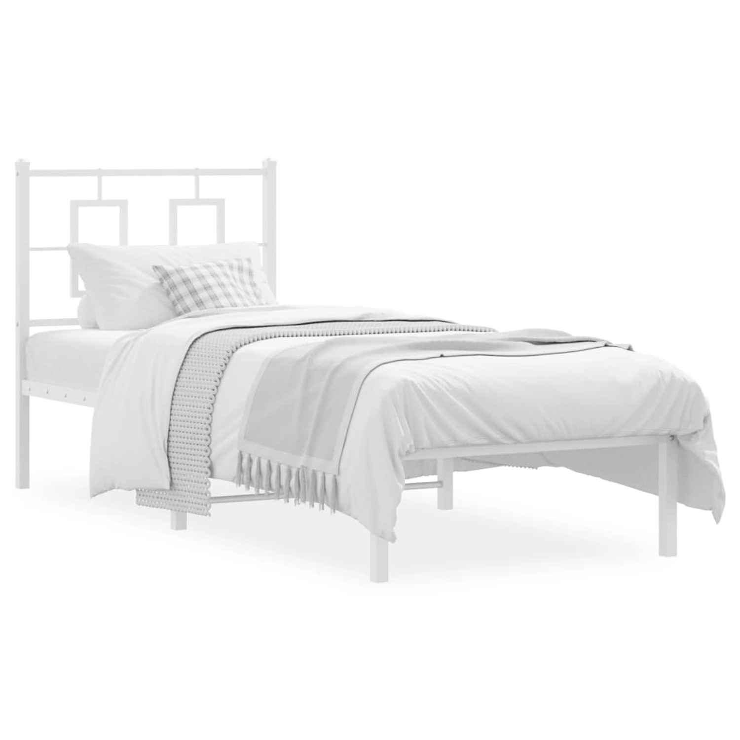vidaXL Metallbett ohne Matratze mit Kopfteil Weiß 75x190 cm 374280 günstig online kaufen