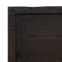 Dunkelgraue vidaXL Waschtischplatte aus Massivholz (60x40 cm) mit natürlicher Baumkante.