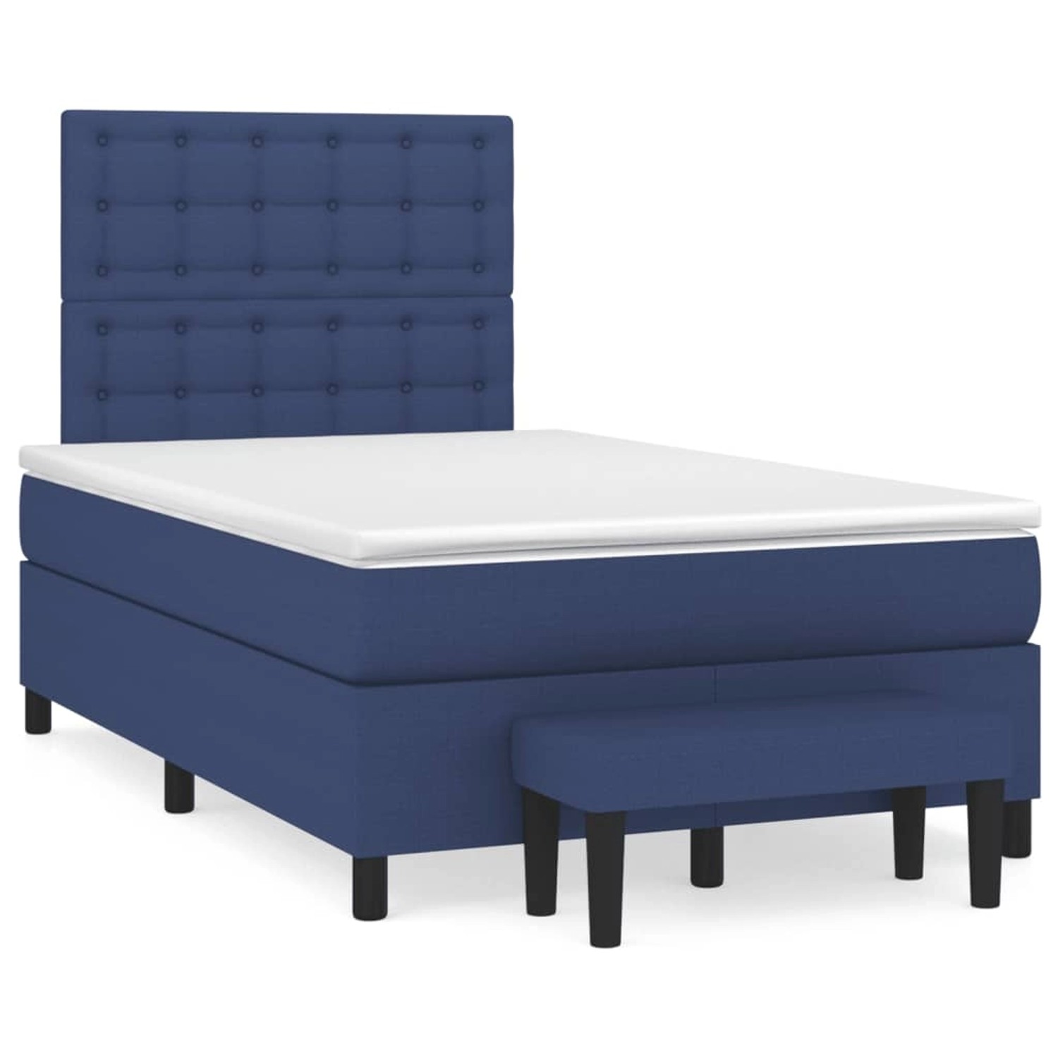 vidaXL Boxspringbett mit Matratze Blau 120x200 cm Stoff 3136907 günstig online kaufen