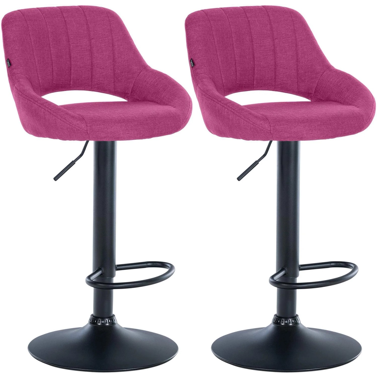 DELUKE 2er Set Barhocker SEGAD Stoff Lila 47x48x85cm Schwarz Barstuhl Mit Lehne Tresenhocker Tresenstuhl