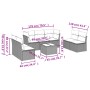 vidaXL Garten-Sofagarnitur, 8-teilig, schwarz, Poly Rattan mit Kissen. Gartenmöbel-Set mit Tisch, Sofas und Kissen.