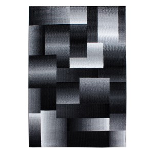 Ayyildiz Kurzflorteppich Miami 6560, schwarz, 120x170 cm mit modernem grafischen Muster.