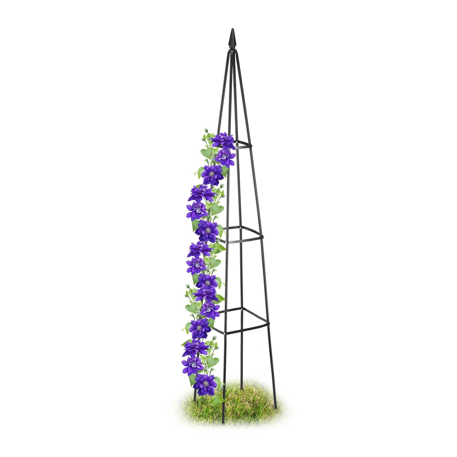 Relaxdays Rankturm Eisen Schwarz 190 cm x 35 cm x 35 cm 1,5 kg
