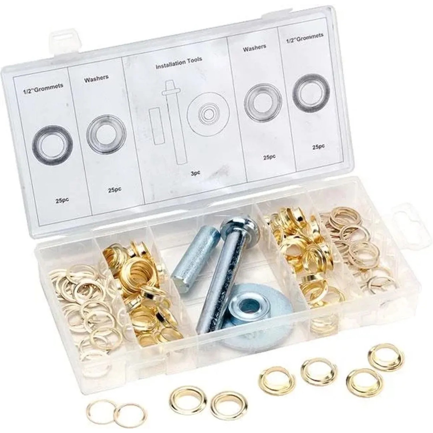 Westfalia Planen-Reparatur-Set 53-Teilig Metall Gold