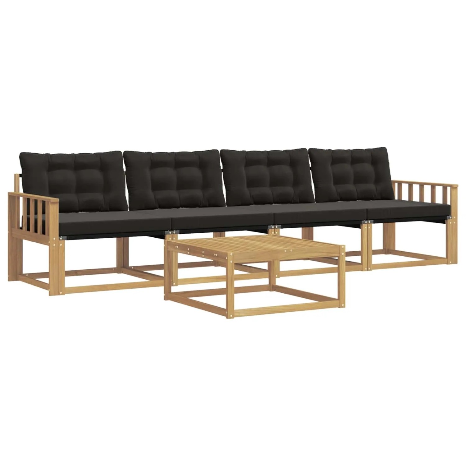 vidaXL Outdoor-Sofagarnitur 5 Stk Weiß und Schwarz 79 x 79 x 37 cm 3388394