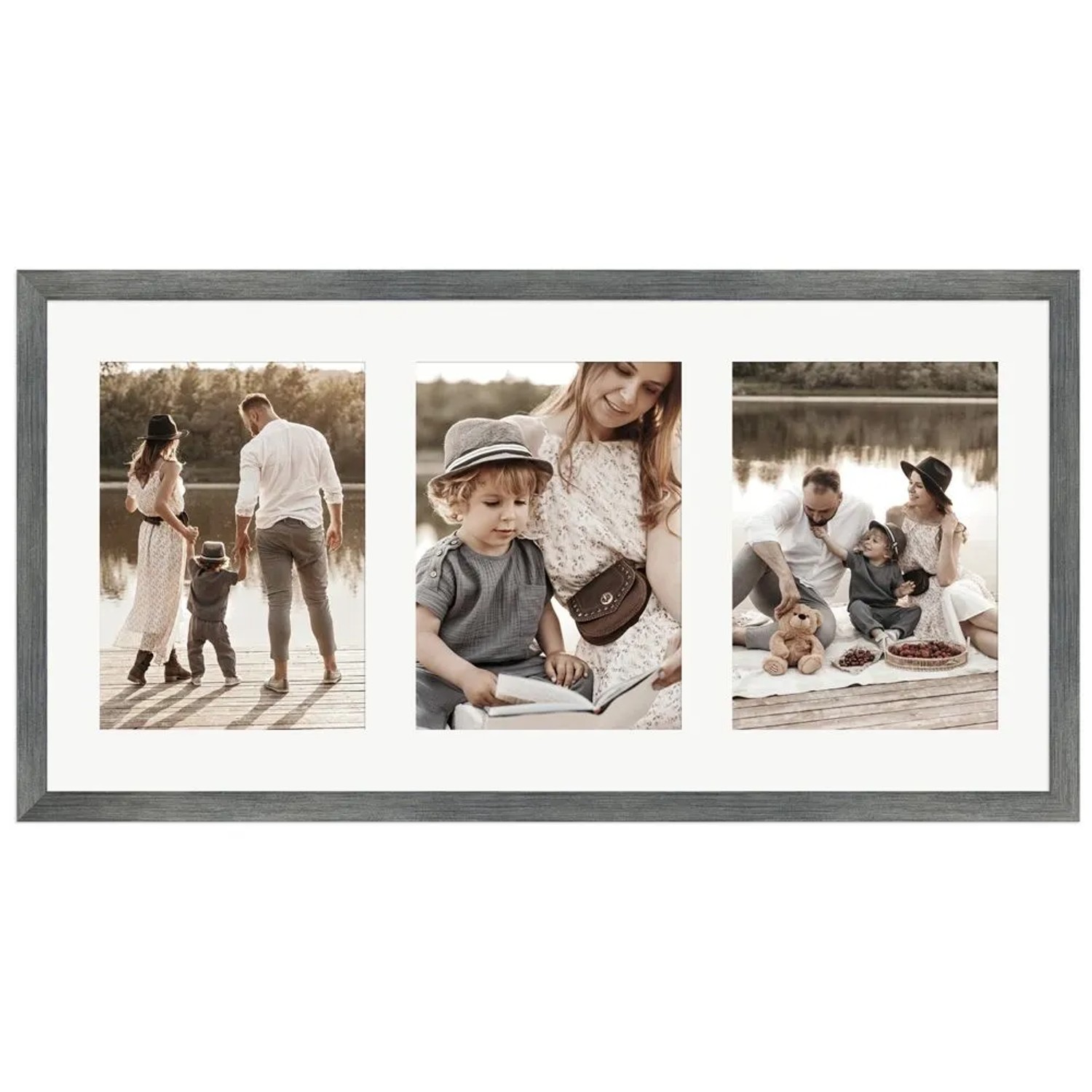 WANDStyle Galerierahmen G950 in Metall 25 x 50 cm für 3 Bilder im Format 13 x 18 cm