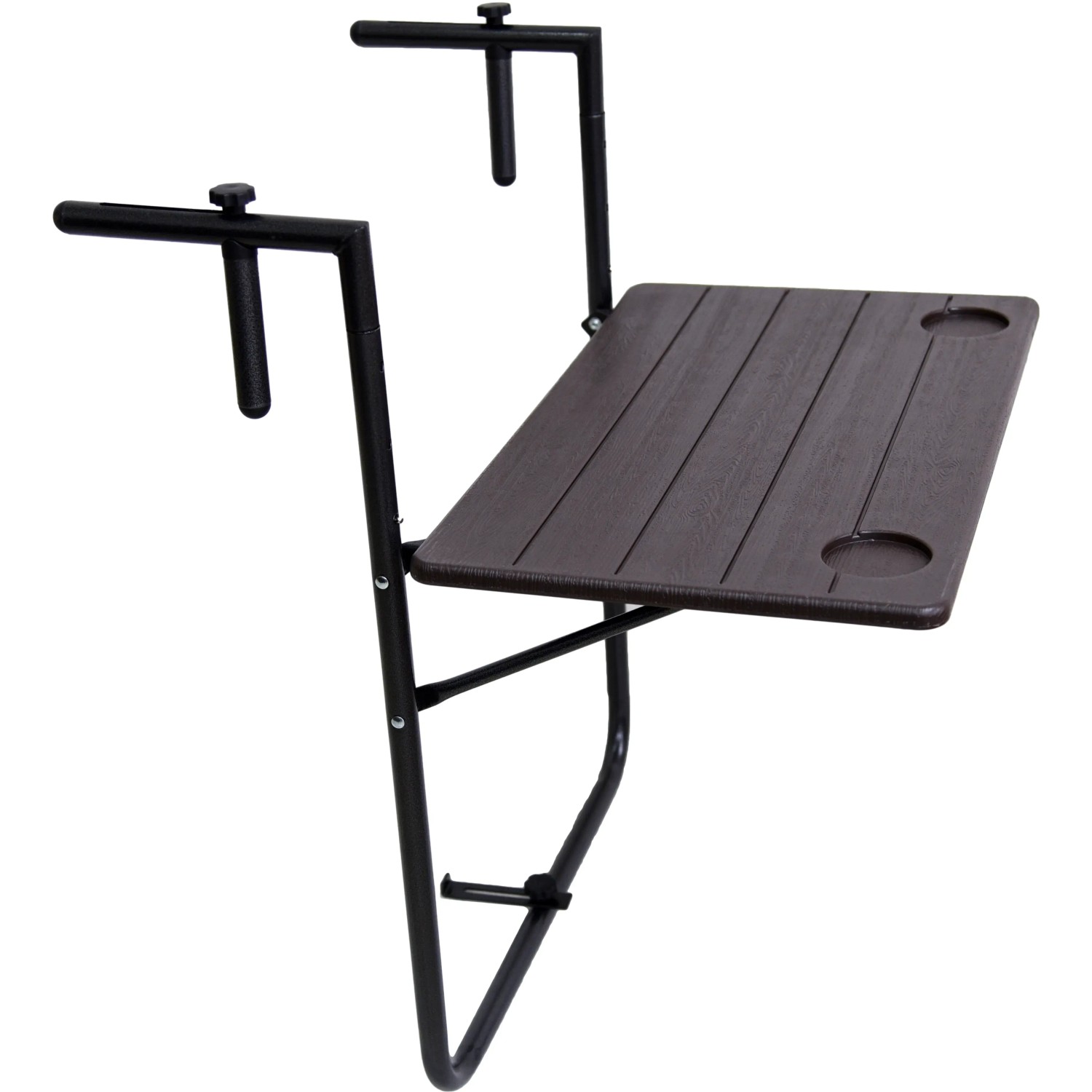 Hängeklapptisch Tabora für Balkon, 60x61x83,5 cm, Holzoptik, platzsparend.