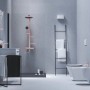 Modernes Badezimmer mit Ideal Standard Waschtischarmatur in Rosé und passender Dusche.